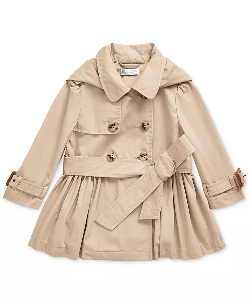 Ralph Lauren Baby Girls High Density Cotton Hooded Trench Coat