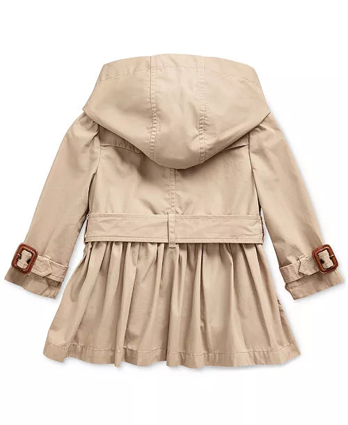 Ralph Lauren Baby Girls High Density Cotton Hooded Trench Coat