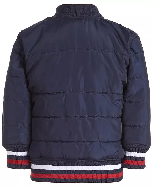 Tommy Hilfiger Baby Boys Eli Dark Blue Quilted Colorblocked Bomber Jacket