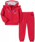 Tommy Hilfiger Baby Girls 2-Pc. Logo-Print Fleece Hoodie & Jogger Pants Set