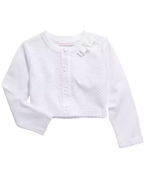 Bonnie Jean Toddler Girls Cotton Pointelle Cardigan