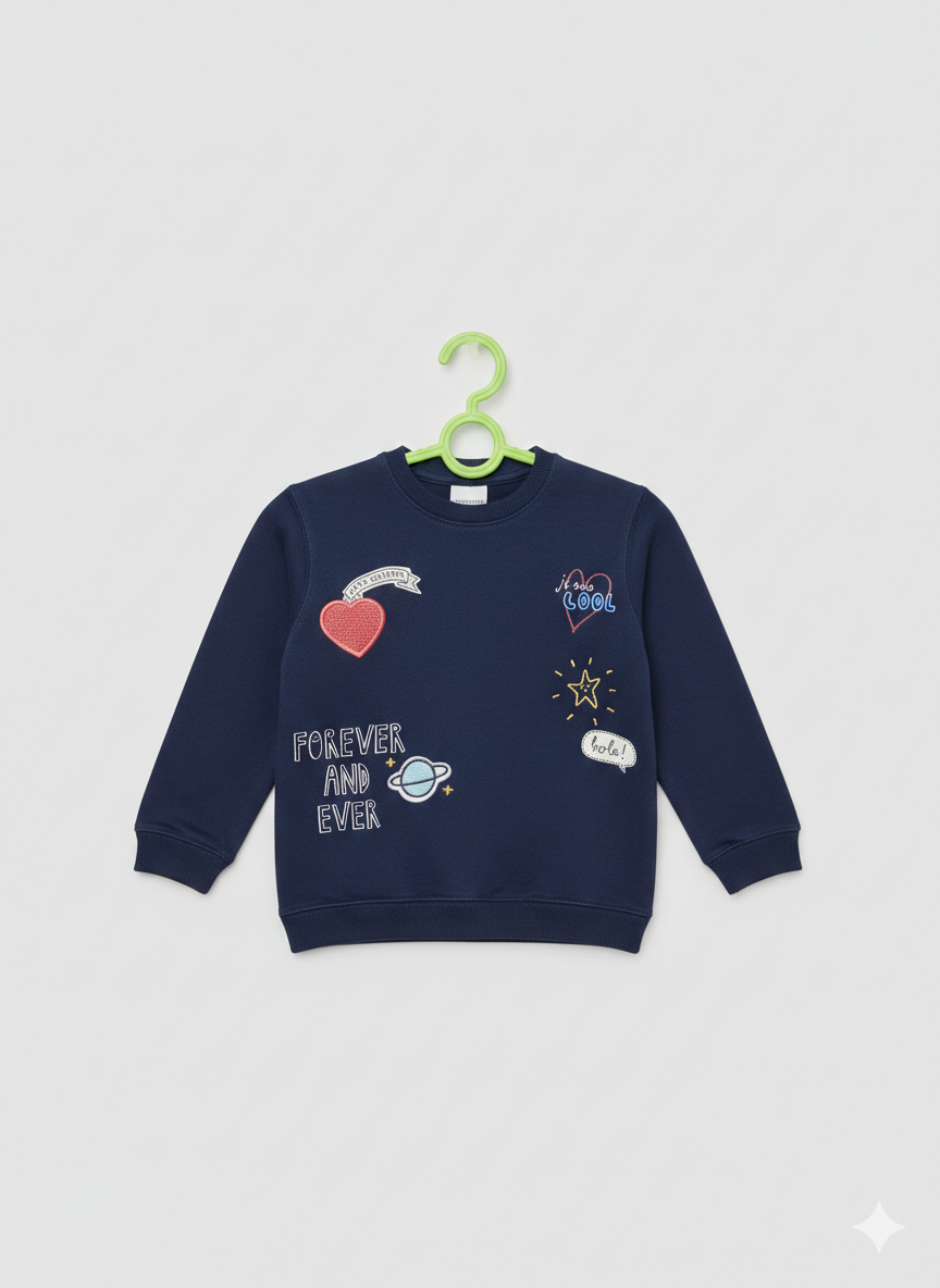 Zara Girls Embroidered Patch Sweatshirt