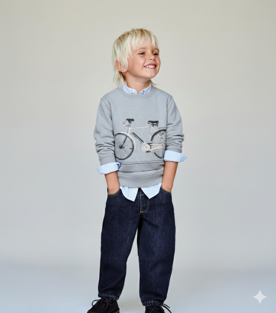 ZARA BOYS gray sweatshirt BIKE