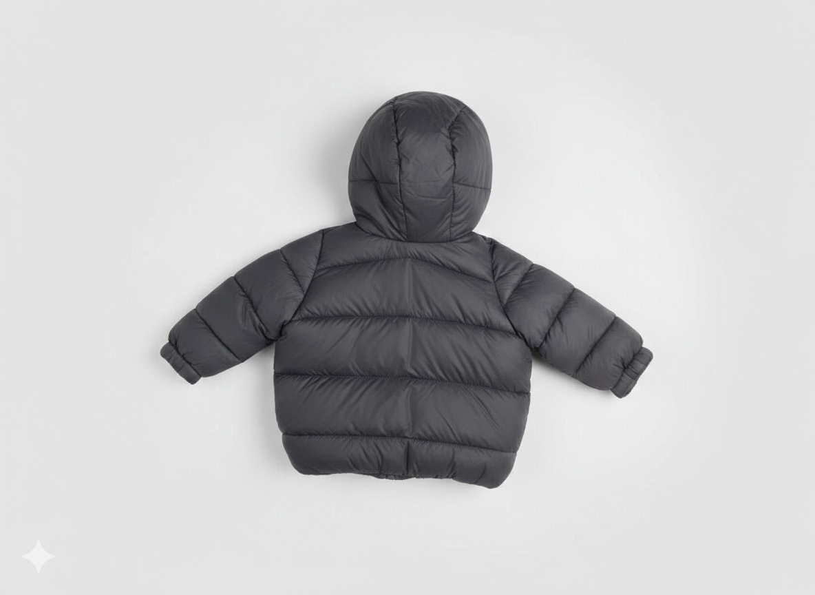 Zara Baby Boy Padded Hooded Jacket – Dark Grey