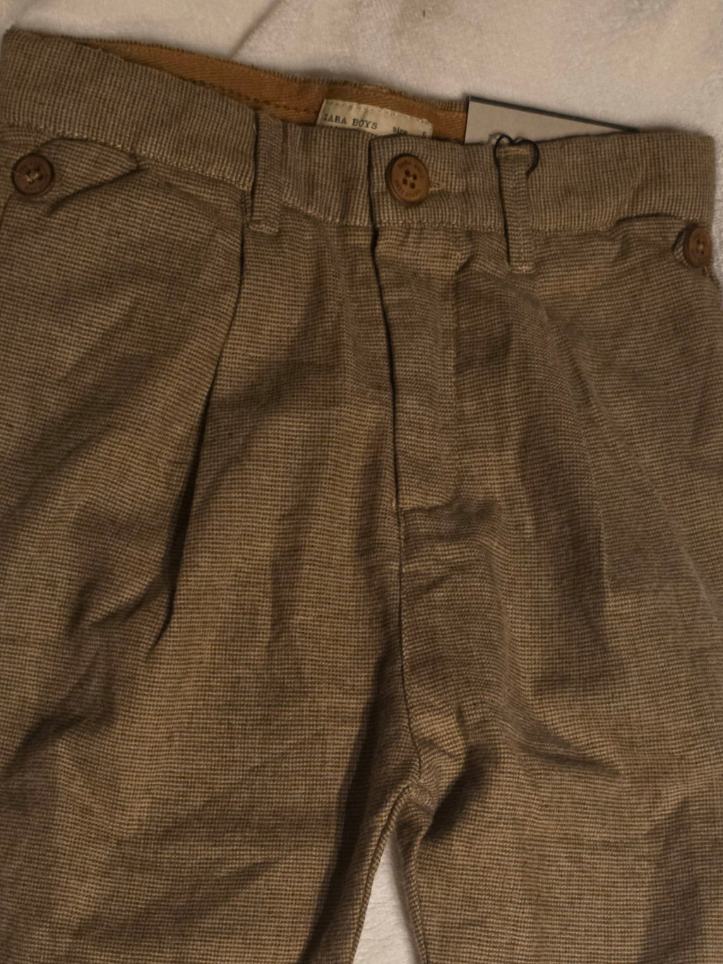 ZARA Textured Pleated Trousers