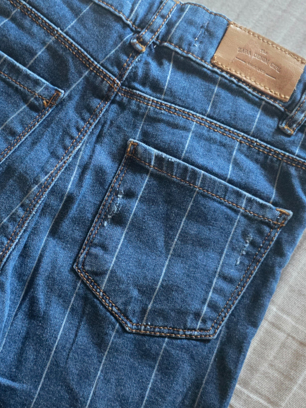 ZARA Girls Pinstripe Denim Jeans