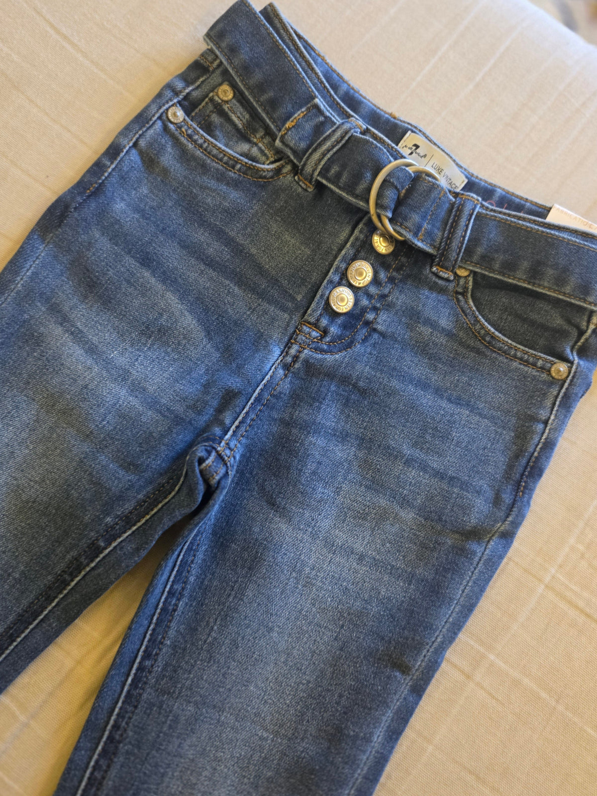 7 For All Mankind Girls Stretch Denim Skinny Jeans