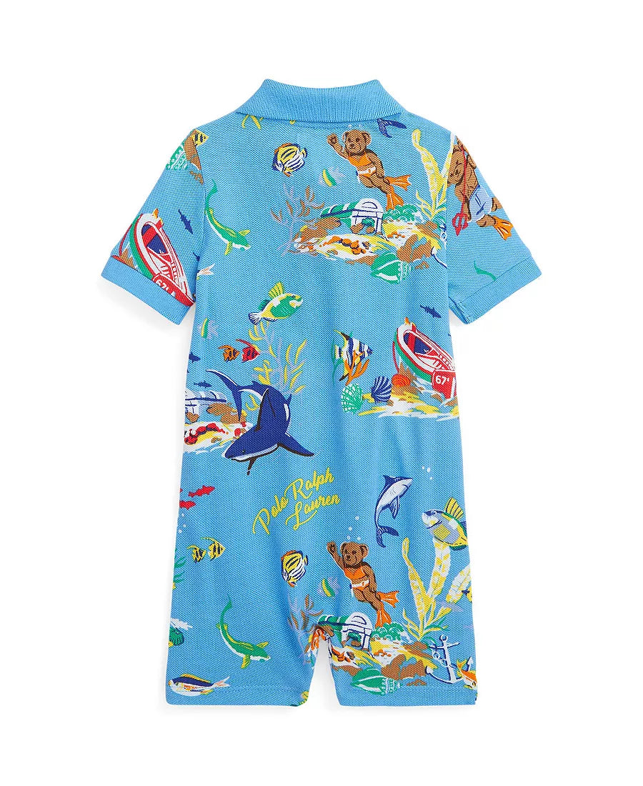 Ralph Lauren Polo Bear Cotton Mesh Polo Shortall