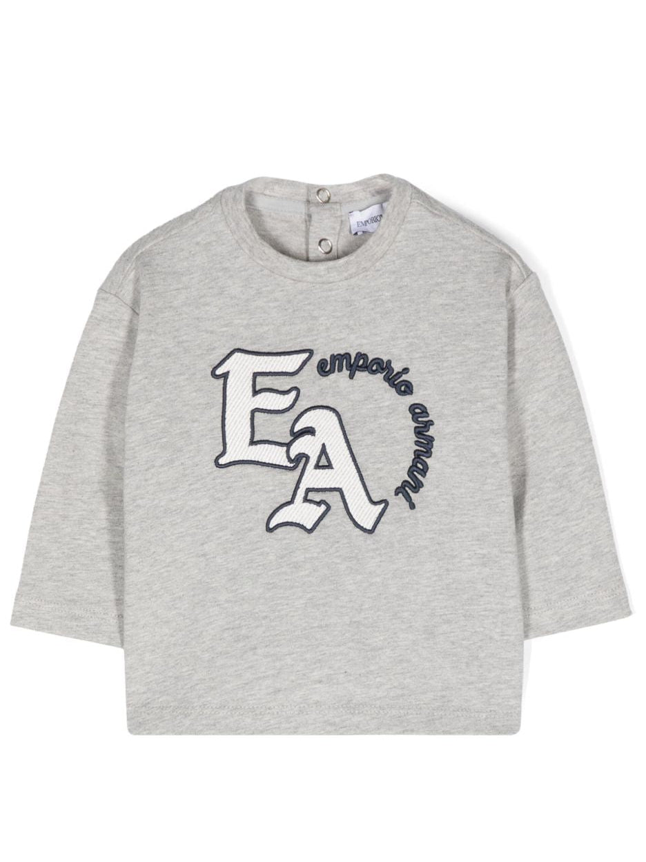 Emporio Armani Logo embroidered long-sleeve T-shirt