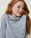 Twinset T-shirt with necklace print and rhinestones