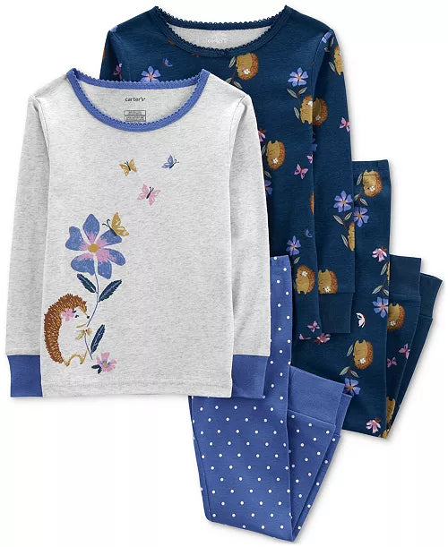 Carter's  Toddler Girls 4-Pc. Hedgehog Snug Fit Pajama Set