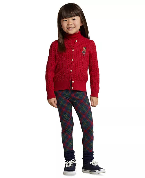 Polo Ralph Lauren Toddler and Little Girls Plaid Stretch Jersey Leggings