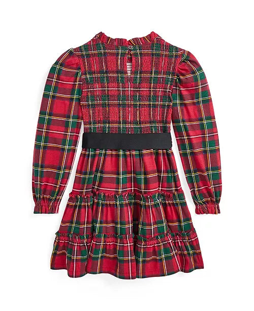 Polo Ralph Lauren Toddler and Little Girls Plaid Smocked Cotton Jersey Dress