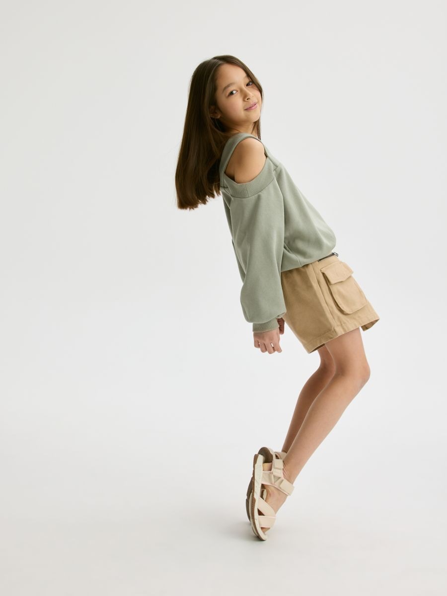 Reserved – Girls Beige Relaxed Denim Skort