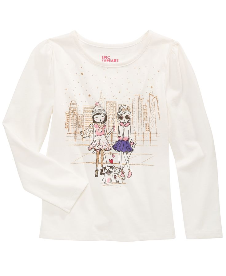 Epic Threads Little Girls City Friends Glitter T-Shirt
