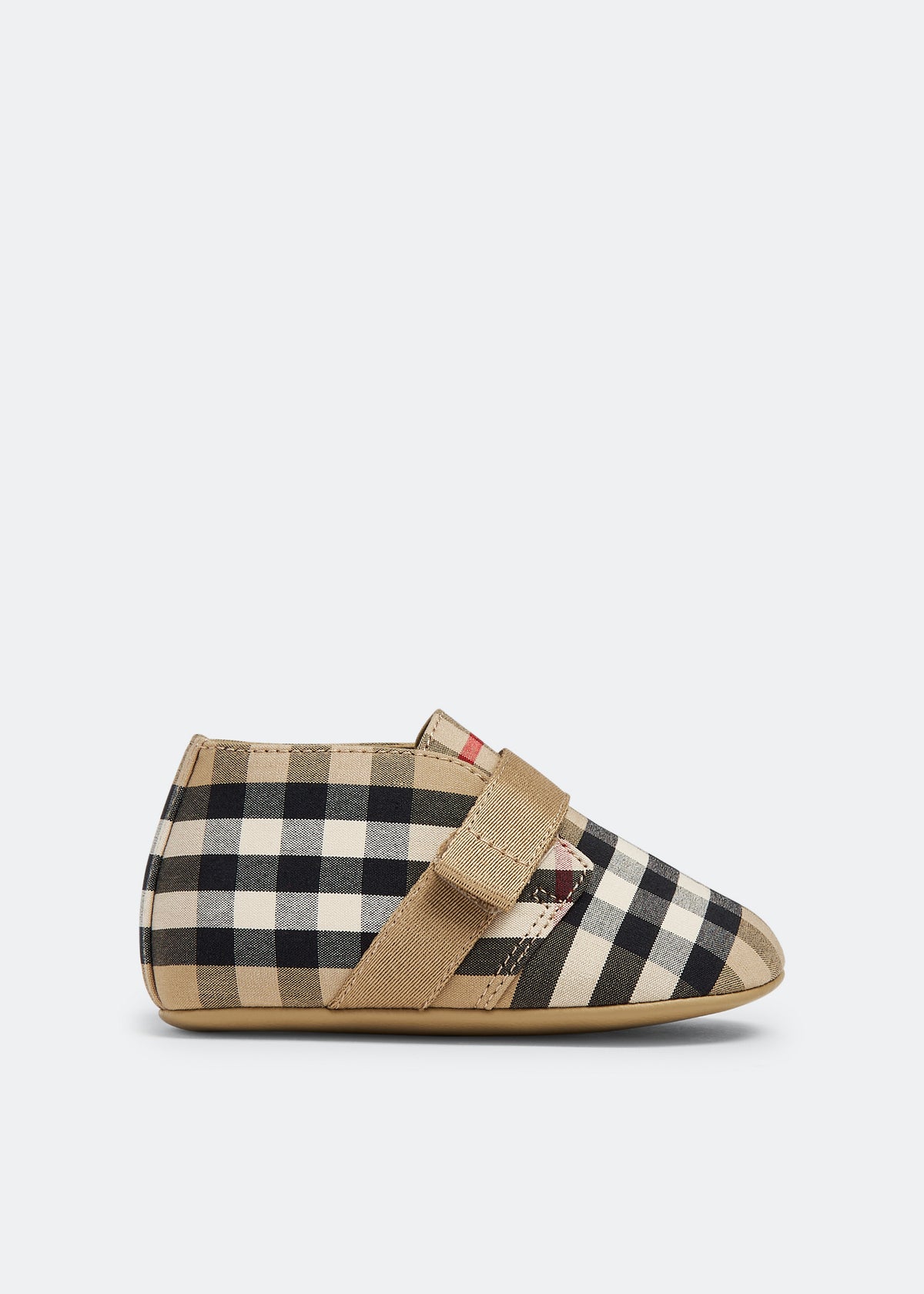 Burberry Kid's Charlton Vintage Check Grip-Strap Booties, Baby