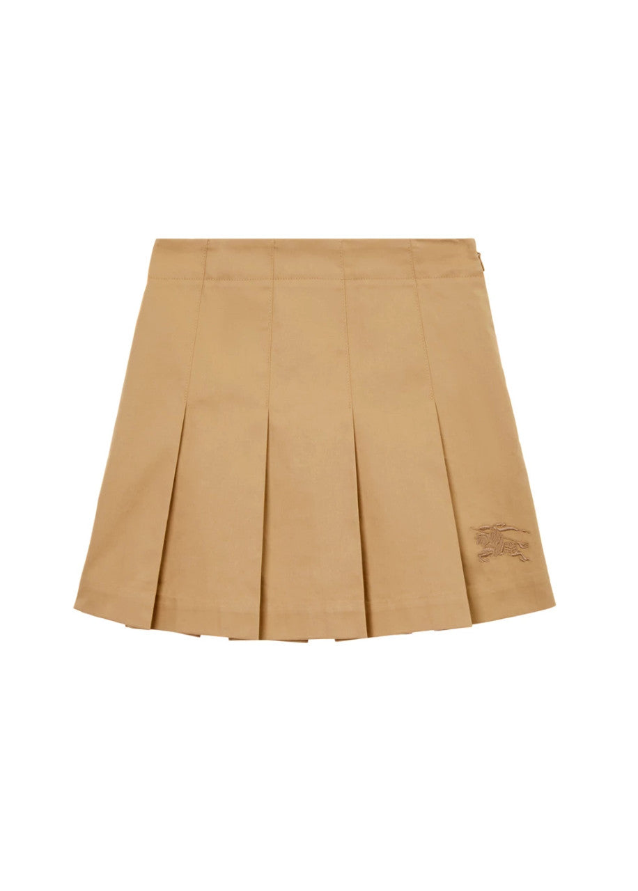 BURBERRY  EKD Pleated Skirt in Cotton Twill