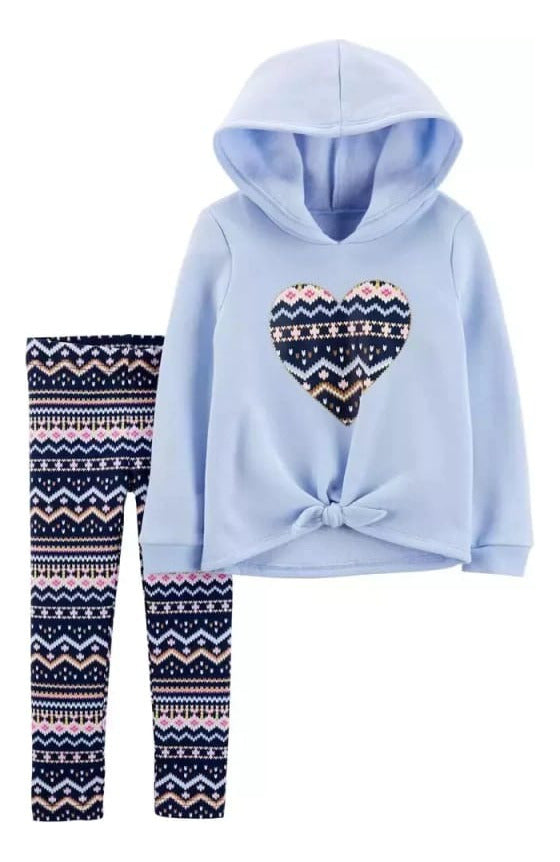 2-Piece Heart Top & Legging Set - Baby Girl