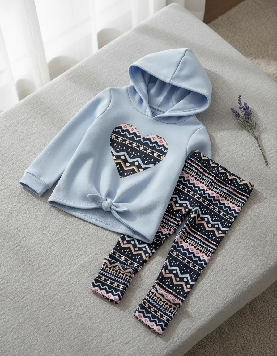 2-Piece Heart Top & Legging Set - Baby Girl