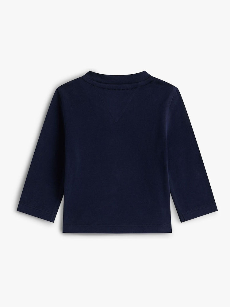 Tommy Hilfiger Blue Textured Long Sleeve T-Shirt