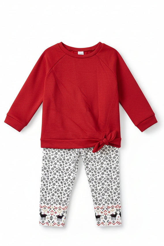 Carter's Toddler Reindeer Ruffle 2-Piece Leggings Set Outfit