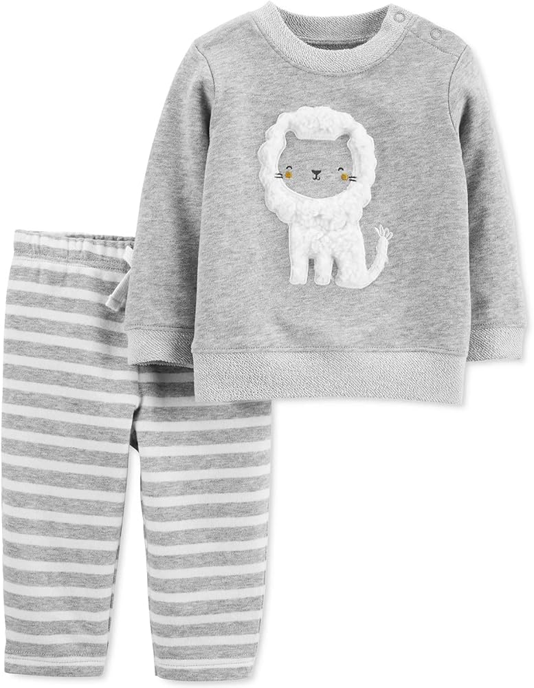 Carter's 2-Piece Lion French Terry Top & Striped Pant Set - Baby Unisex