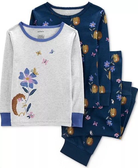 Carter's Toddler Girls 3-Pc. Hedgehog Snug Fit Pajama Set