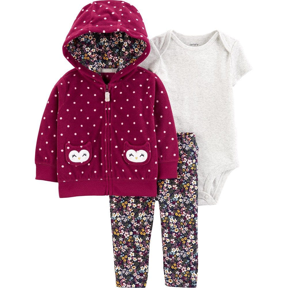 Carter's 3-Piece Owl Little Jacket Set - Baby Girl