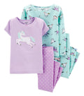 Carters Girls Unicorn 4-Piece Cotton Pajama Set