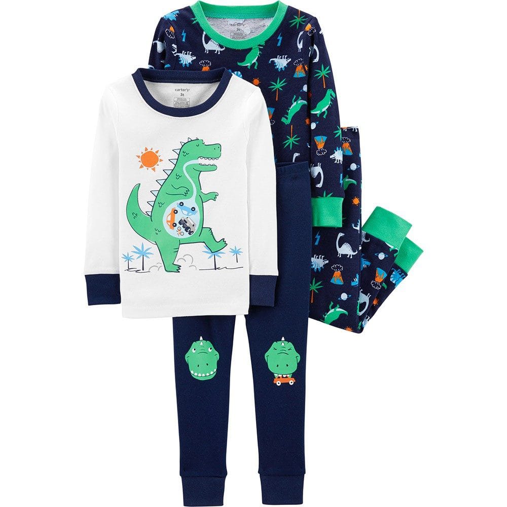 Carter's 4-Piece Dinosaur Snug Fit & Cotton PJs - Baby Boy