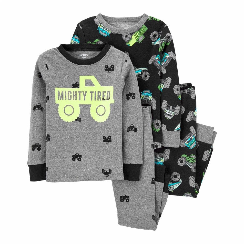 Carter's 4-Piece Monster Truck Cotton PJs - Toddler Boy