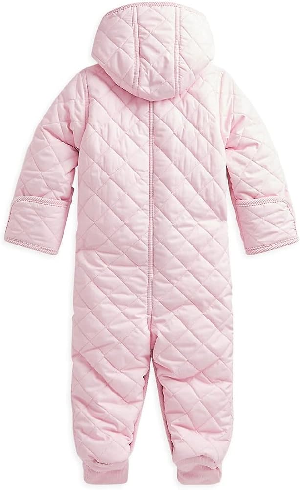POLO RALPH LAUREN Infant Quilted Bunting Snowsuit (9 Months, Hint Of Pink)