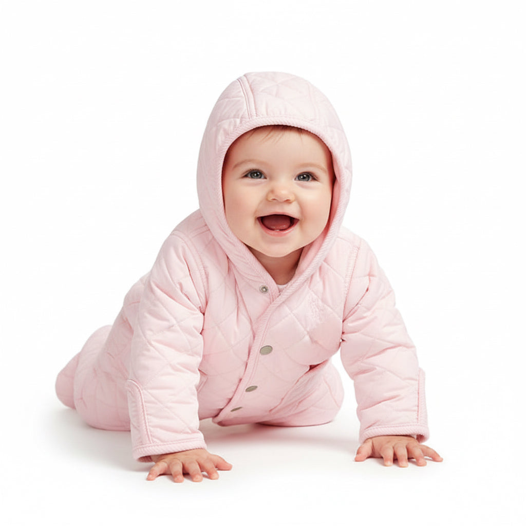 POLO RALPH LAUREN Infant Quilted Bunting Snowsuit (9 Months, Hint Of Pink)