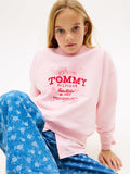 Tommy Hilfiger Flock Logo Terry Crew Neck Sweatshirt