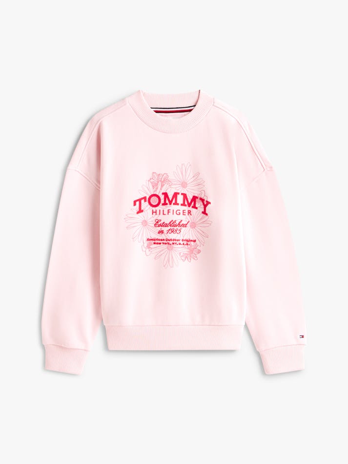 Tommy Hilfiger Flock Logo Terry Crew Neck Sweatshirt