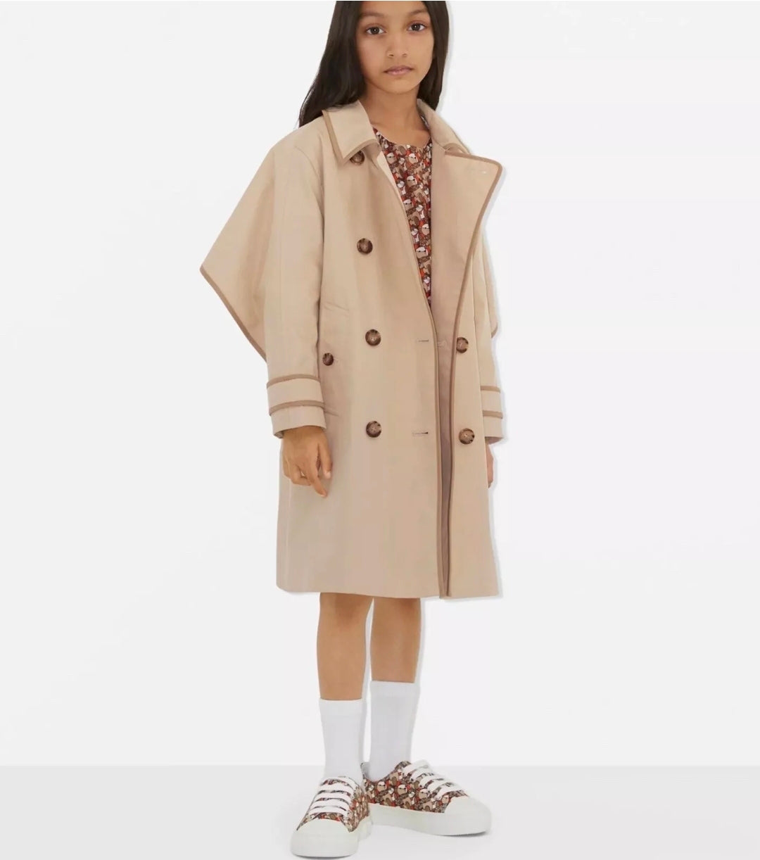 Burberry Girls Belted Long Trench Coat