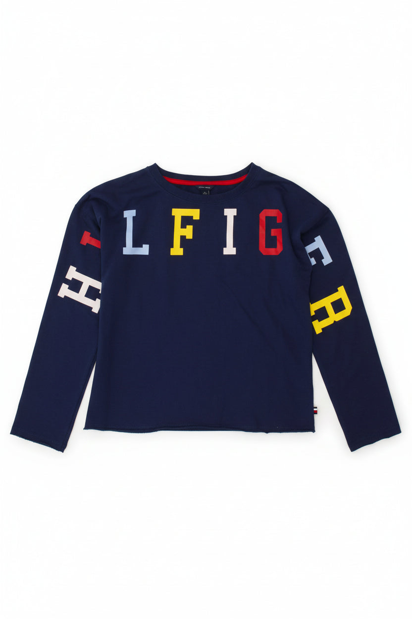 TOMMY HILFIGER Girls Crop Graphic Top Long Sleeve