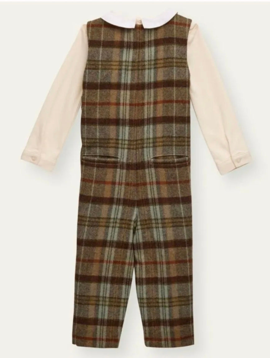 Ralph Lauren Cotton Bodysuit & Tweed Overall Set
