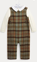 Ralph Lauren Cotton Bodysuit & Tweed Overall Set