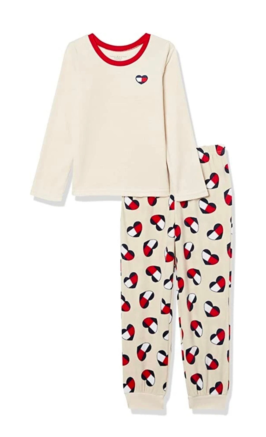 Tommy Hilfiger Girls Heart Flannel Pajama Set
