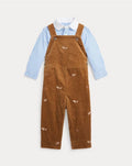 Ralph Lauren Baby Boy Striped Shirt & Corduroy Overall Set