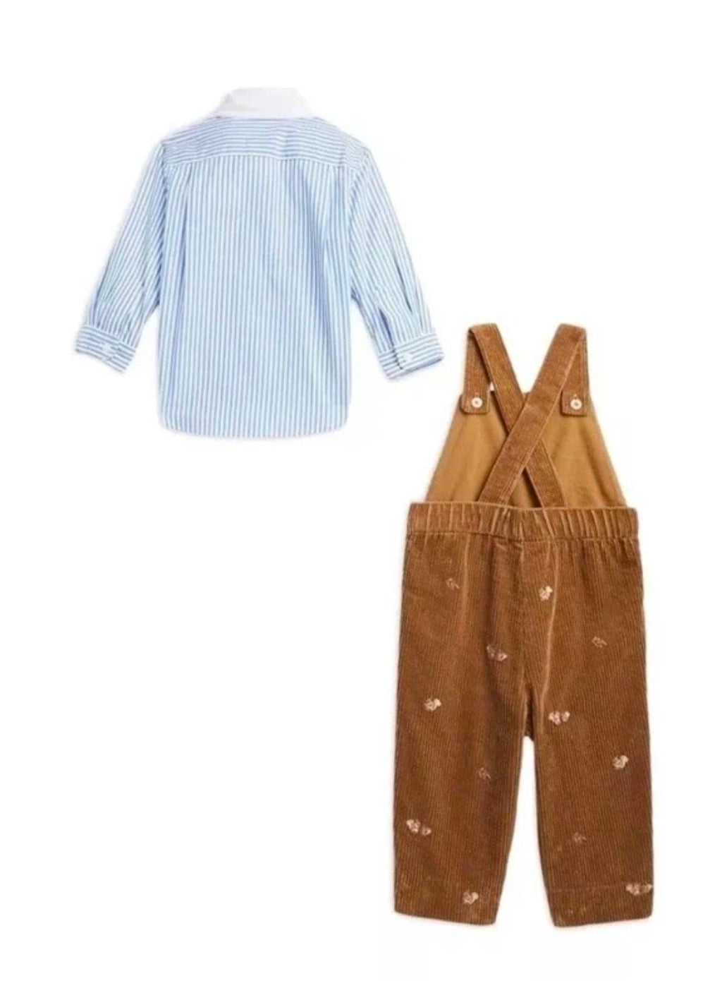 Ralph Lauren Baby Boy Striped Shirt & Corduroy Overall Set