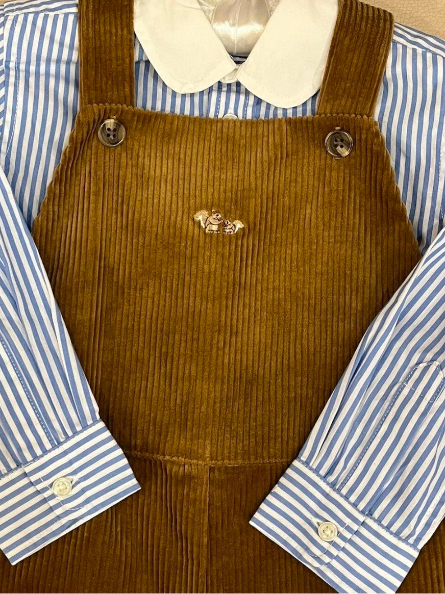 Ralph Lauren Baby Boy Striped Shirt & Corduroy Overall Set