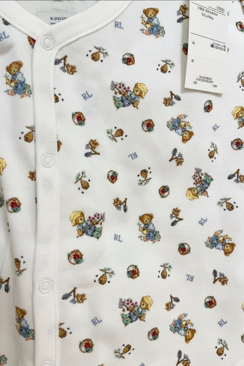 Ralph Lauren Baby's White Bear Print leotard One Piece