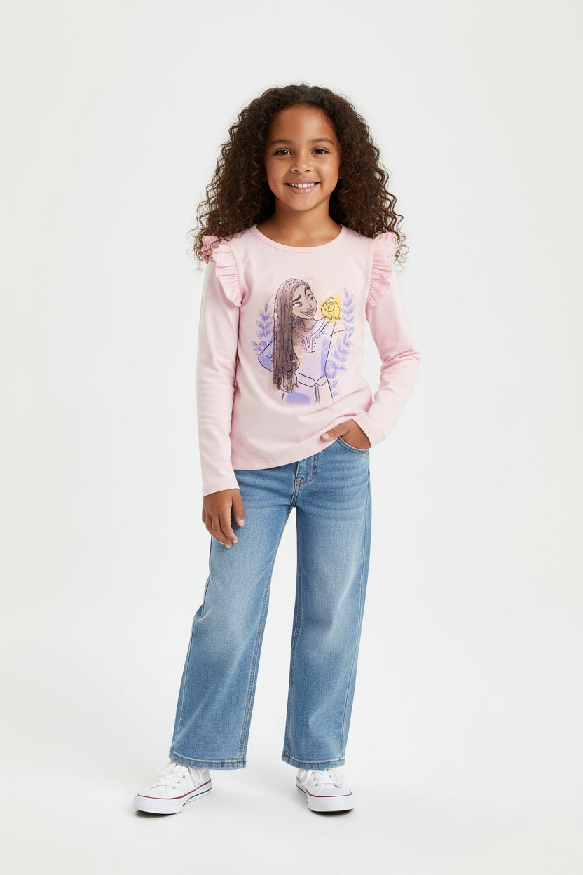 Disney Little Girls Wish You and I Star Long Sleeve Top