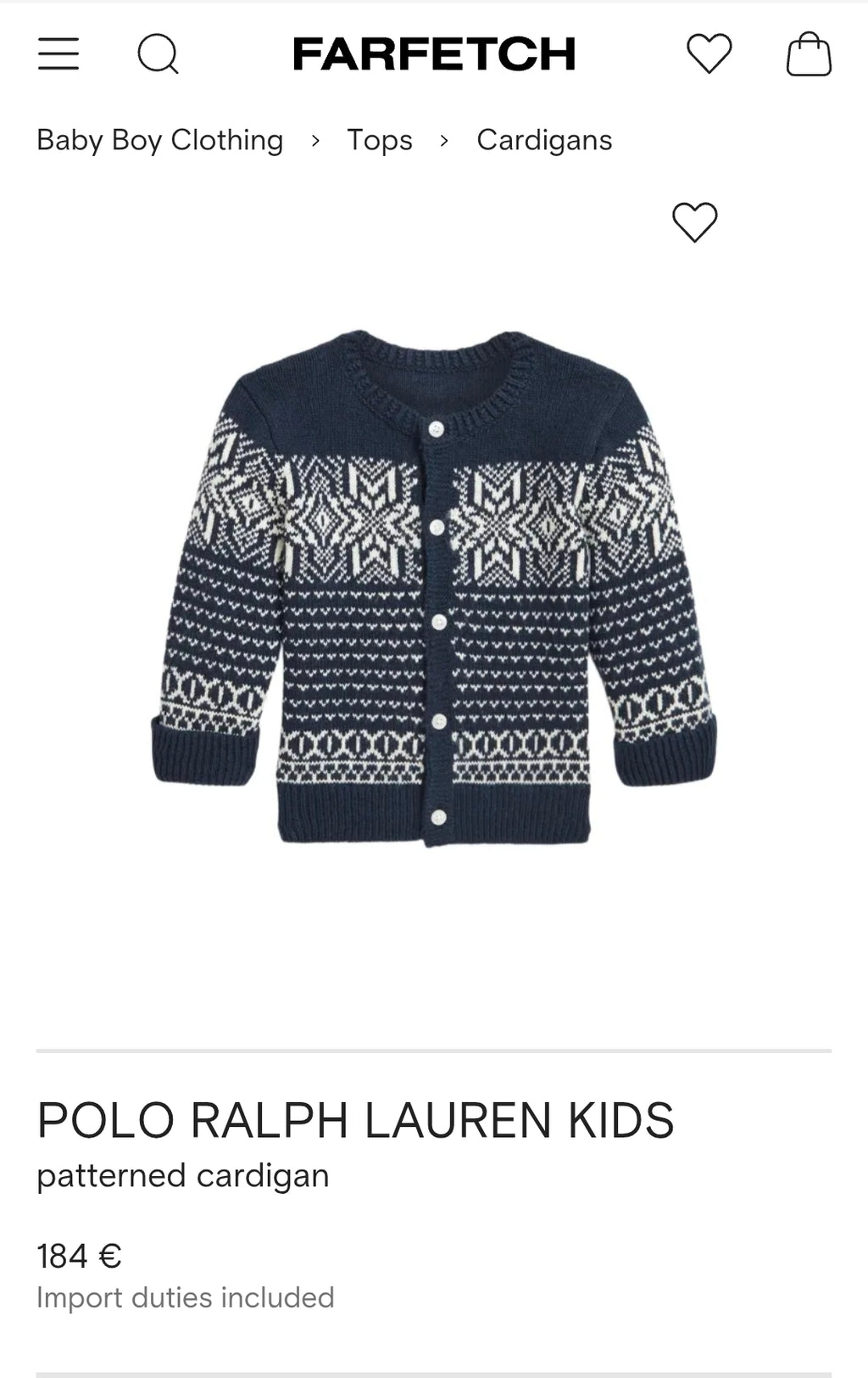 POLO RALPH LAUREN KIDS patterned cardigan