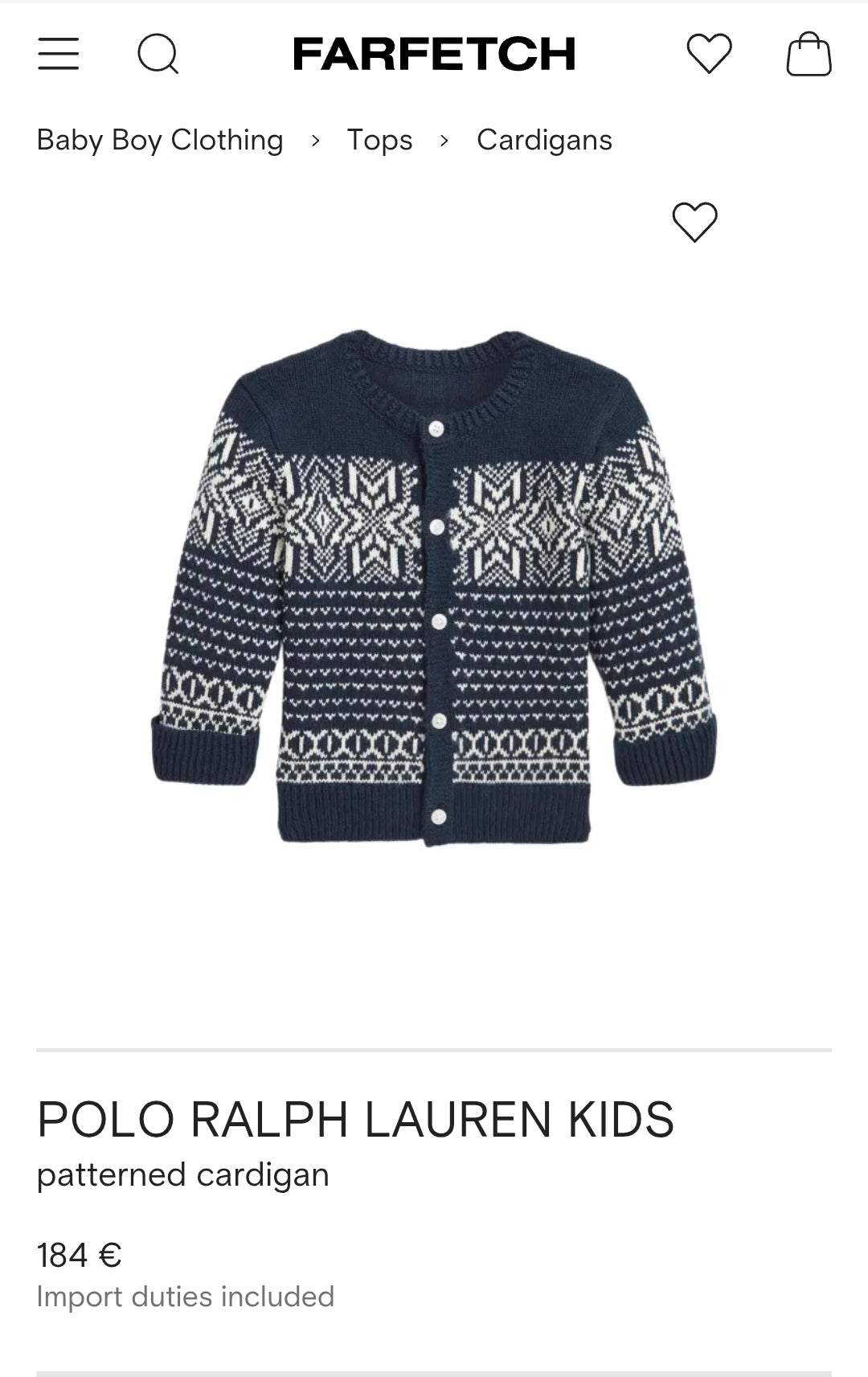 POLO RALPH LAUREN KIDS patterned cardigan