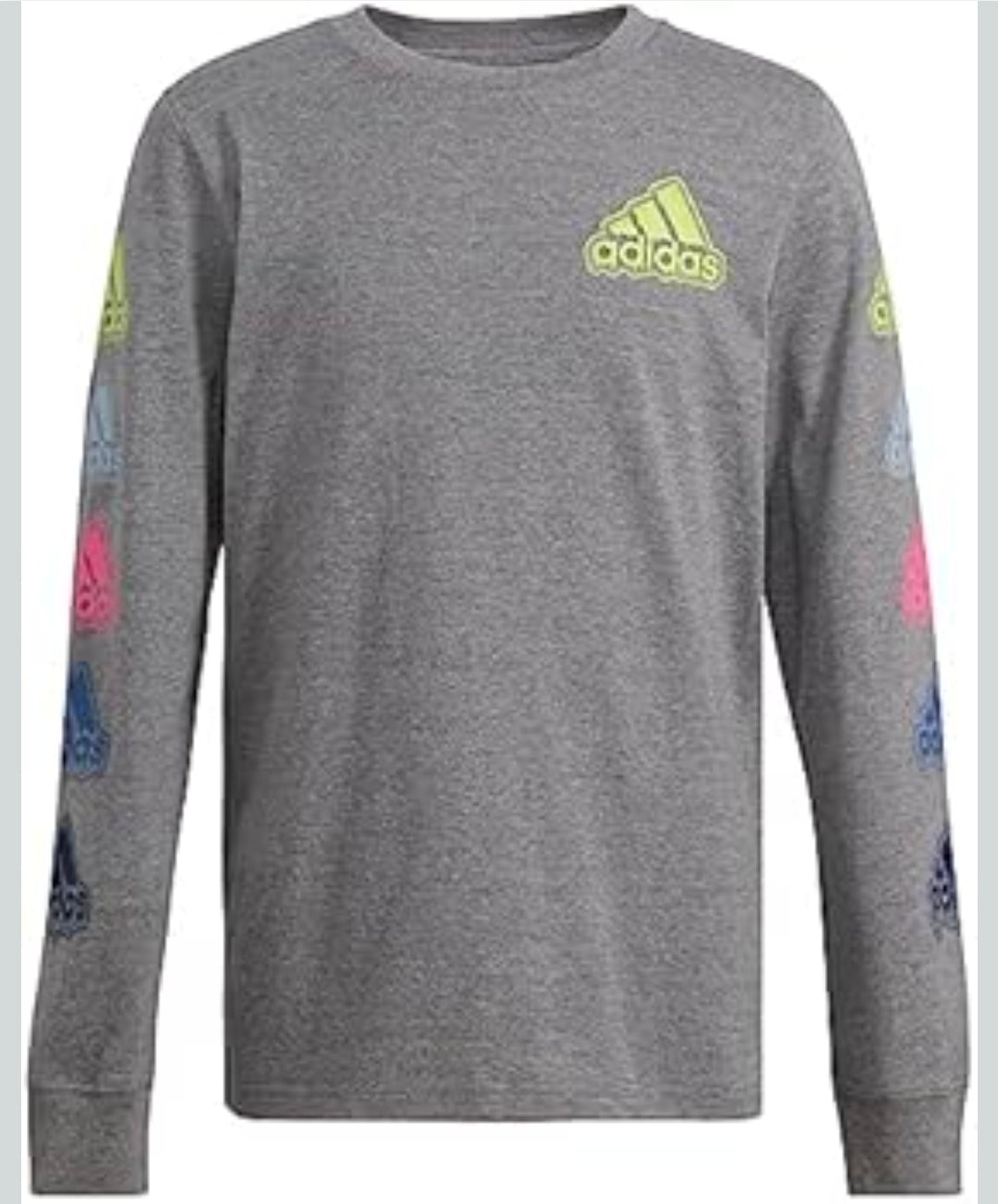adidas Boys' Long Sleeve Cotton Small Bos Logo T-Shirt