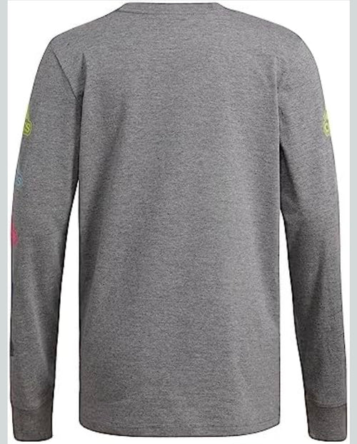 adidas Boys' Long Sleeve Cotton Small Bos Logo T-Shirt
