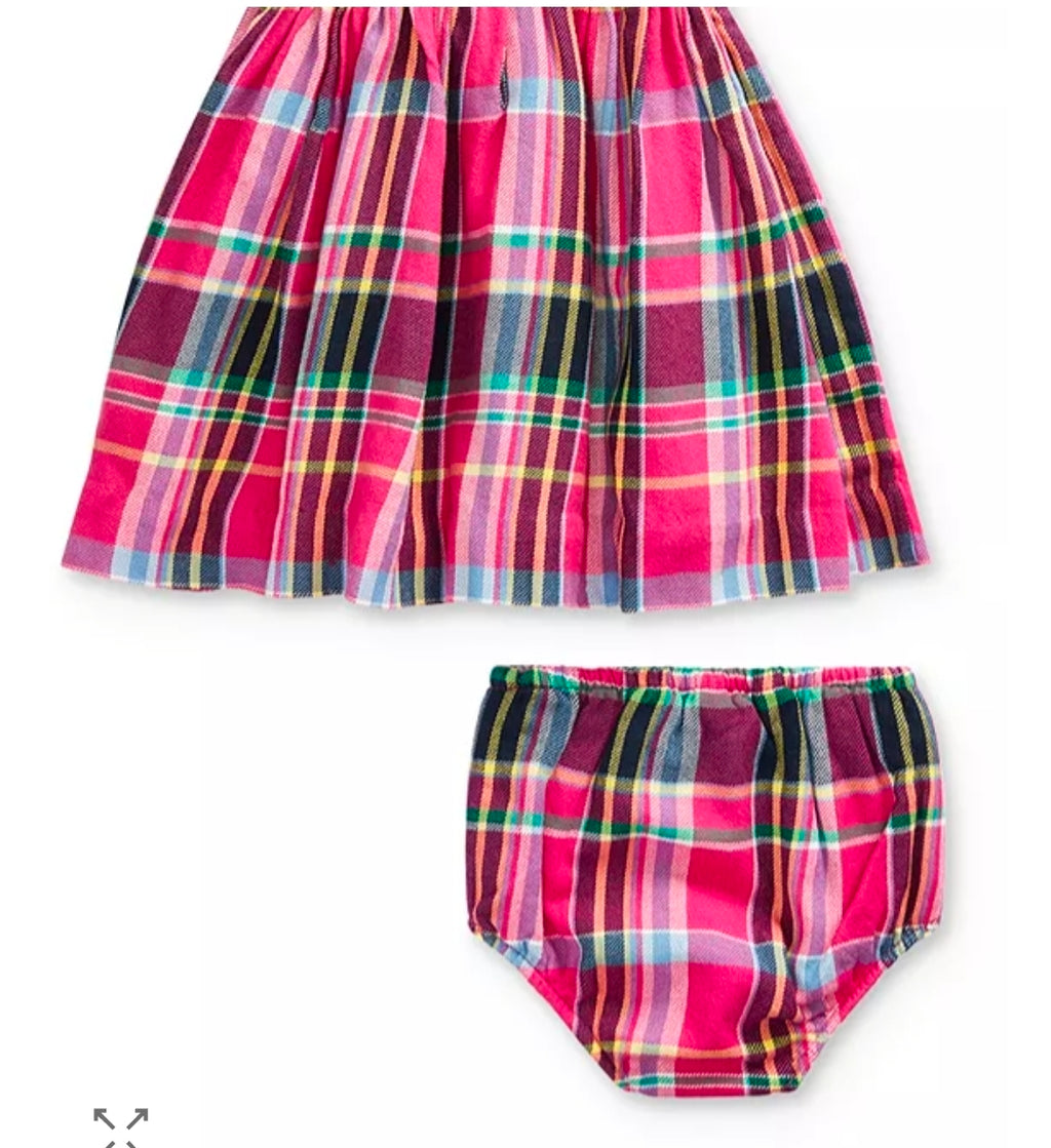 Ralph Lauren Girls' Plaid Dress & Bloomers Set – Baby